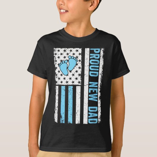 Proud New Dad For Men Funny Fathers Day New Boy Ba T-shirt (Voorkant)