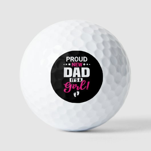 Proud New Dad Het is een meisje Golfballen (Voorkant)
