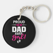 Proud New Dad Het is een meisje Sleutelhanger (Achterkant)