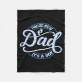 Proud New Dad It's A Boy Funny First Time Dad  Fleece Deken (Voorkant)