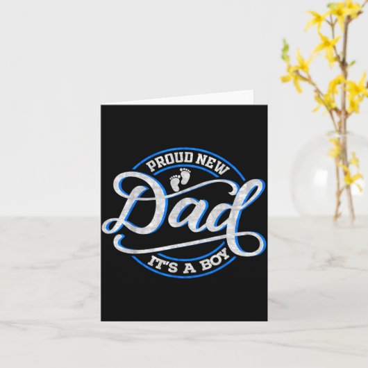 Proud New Dad It's A Boy Funny First Time Dad  Kaart (Gele Bloem)