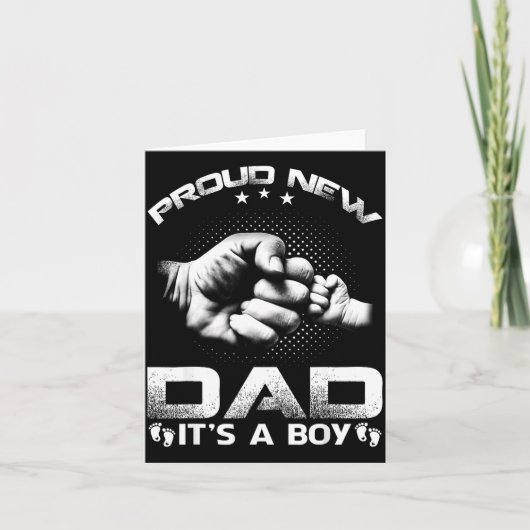 Proud New Dad It's A Boy  Kaart (Voorkant)