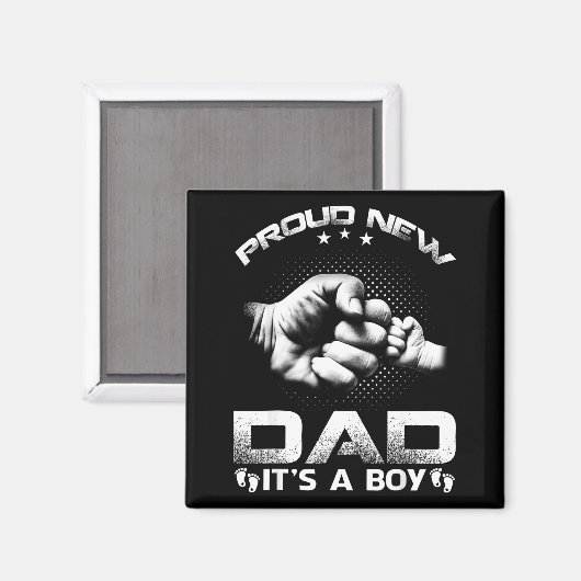 Proud New Dad It's A Boy  Magneet (Voorkant / Achterkant)
