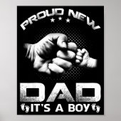 Proud New Dad It's A Boy Poster (Voorkant)