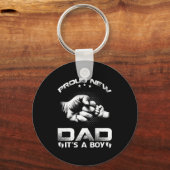Proud New Dad It's A Boy  Sleutelhanger (Voorkant)
