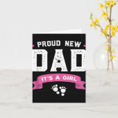 Proud New Dad Its A Girl Cute Baby Father's Day Ap Kaart (Gele Bloem)