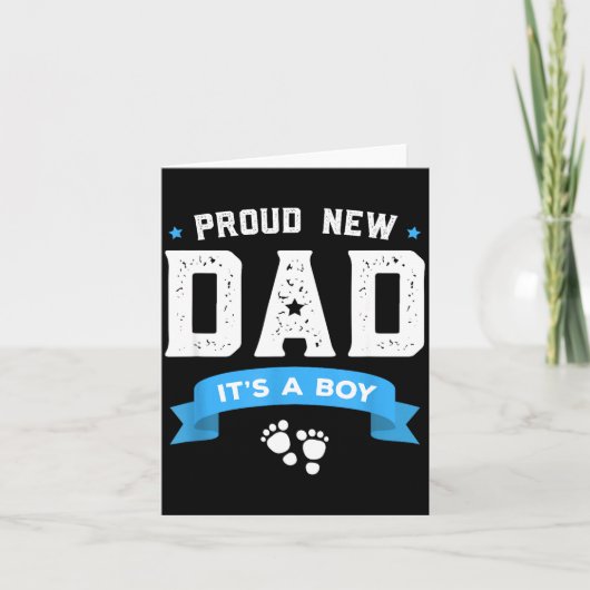 Proud New Dad Shirt Cute Its A Boy Gift Baby Fathe Kaart (Voorkant)
