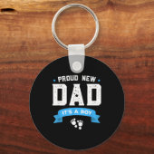 Proud New Dad Shirt Cute Its A Boy Gift Baby Fathe Sleutelhanger (Voorkant)