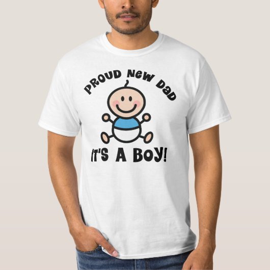 Proud New Dad T-shirt (baby boy) (Voorkant)