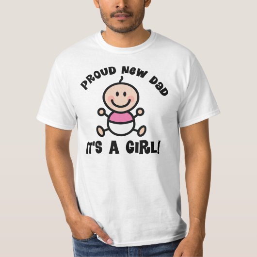 Proud New Dad T-shirt (meisje) (Voorkant)