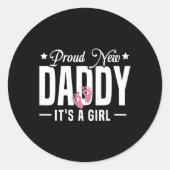 Proud New Daddy It's A To Be 1st Time Father  Ronde Sticker (Voorkant)