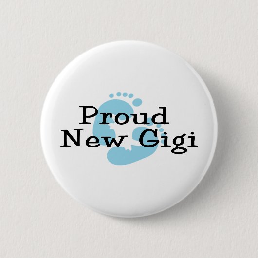 Proud New Gigi Baby Footprint Ronde Button 5,7 Cm (Voorkant)