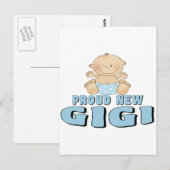 Proud New Gigi T-shirt Briefkaart (Voorkant / Achterkant)