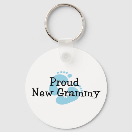Proud New Grammy Baby Footprint Sleutelhanger (Voorkant)