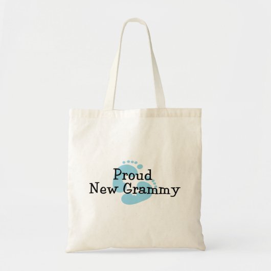 Proud New Grammy Baby Footprint Tote Bag (Voorkant)