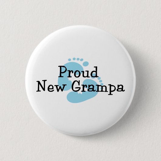 Proud New Grampa Baby Footprint Ronde Button 5,7 Cm (Voorkant)
