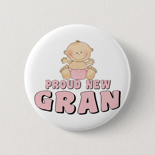 PROUD NEW Gran T-Shirt Ronde Button 5,7 Cm (Voorkant)