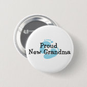 Proud New Grandma Baby Footprint Ronde Button 5,7 Cm (Voorkant /achterkant)