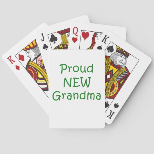 Proud New Grandma Pokerkaarten (Achterkant)