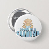 PROUD NEW Grandma T-Shirt Ronde Button 5,7 Cm (Voorkant /achterkant)