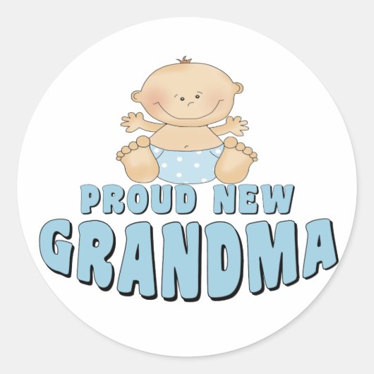 PROUD NEW Grandma T-Shirt Ronde Sticker (Voorkant)