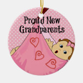 Proud New Grandouders - Roze Keramisch Ornament (Voorkant)