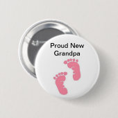 Proud New Grandpa Ronde Button 5,7 Cm (Voorkant /achterkant)