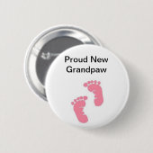 Proud New Grandpaw Ronde Button 5,7 Cm (Voorkant /achterkant)