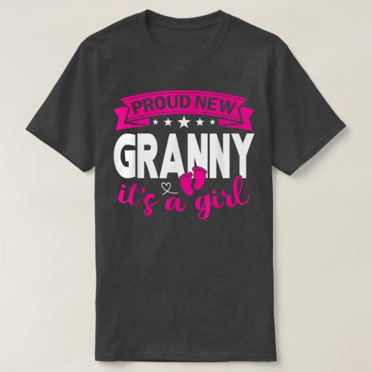 Proud New Granny Het is een meisje dat Mannen onth T-shirt (Design voorkant)