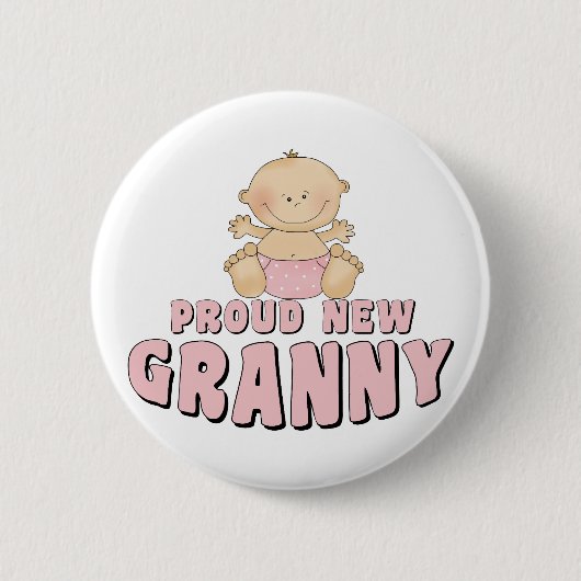 PROUD NEW Granny T-Shirt Ronde Button 5,7 Cm (Voorkant)