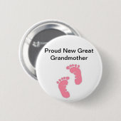 Proud New Great Grandmoeder Ronde Button 5,7 Cm (Voorkant /achterkant)