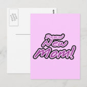 Proud New Mam Paarse Text Tshirts en Gifts Briefkaart (Voorkant / Achterkant)