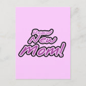 Proud New Mam Paarse Text Tshirts en Gifts Briefkaart (Voorkant)