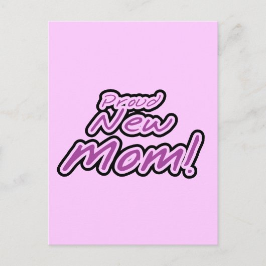 Proud New Mam Paarse Text Tshirts en Gifts Briefkaart (Voorkant)