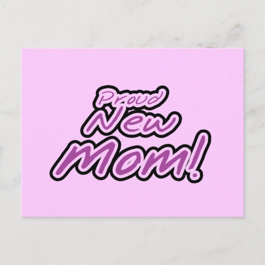 Proud New Mam Paarse Text Tshirts en Gifts Briefkaart (Voorkant)