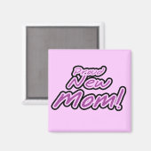 Proud New Mam Paarse Text Tshirts en Gifts Magneet (Voorkant / Achterkant)