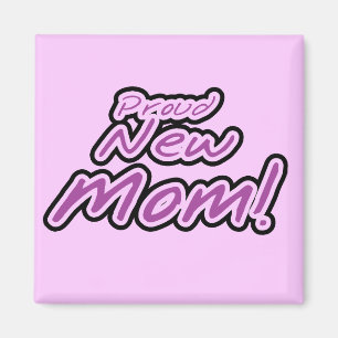 Proud New Mam Paarse Text Tshirts en Gifts Magneet