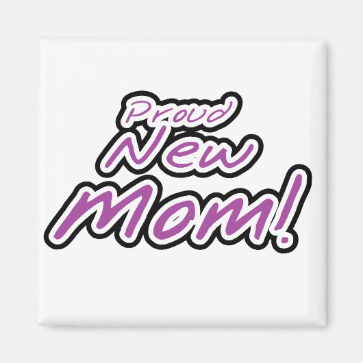 Proud New Mam Paarse Text Tshirts en Gifts Magneet (Voorkant)