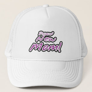 Proud New Mam Paarse Text Tshirts en Gifts Trucker Pet