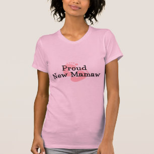 Proud New Mamaw Baby Girl Footprint T-shirt