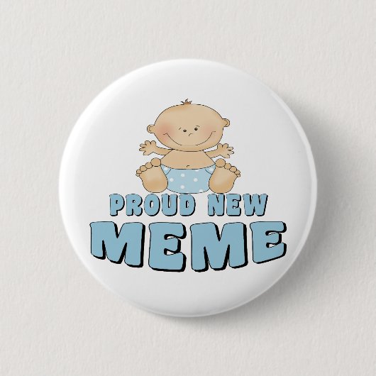 PROUD NEW Meme T-Shirt Ronde Button 5,7 Cm (Voorkant)