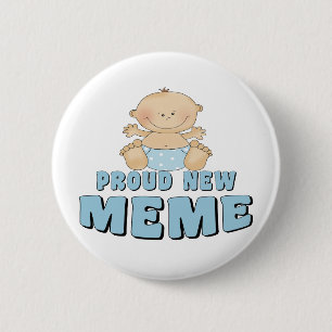 PROUD NEW Meme T-Shirt Ronde Button 5,7 Cm