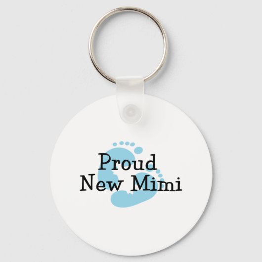 Proud New Mimi Baby Footprint Sleutelhanger (Voorkant)