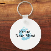 Proud New Mimi Baby Footprint Sleutelhanger (Voorkant)
