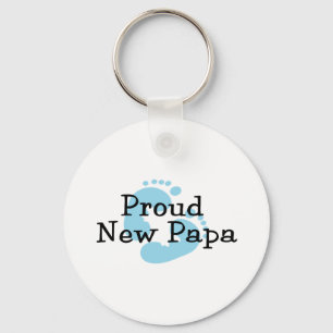 Proud New Papa Baby Footprint Sleutelhanger
