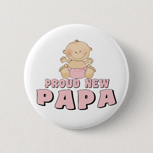 PROUD NEW Papa Boy Ronde Button 5,7 Cm (Voorkant)