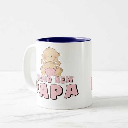 PROUD NEW Papa Boy Tweekleurige Koffiemok (Voorkant links)