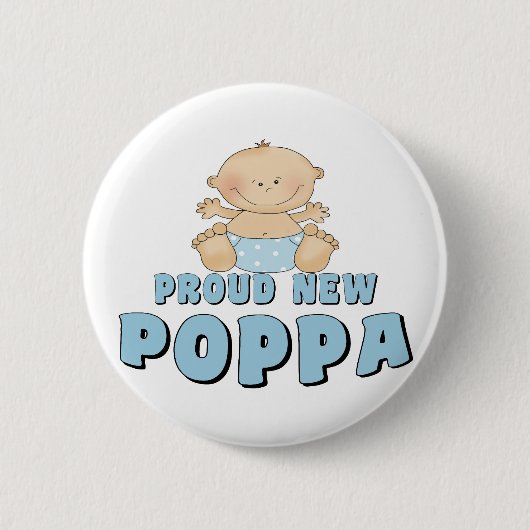 PROUD NEW Poppa Boy Ronde Button 5,7 Cm (Voorkant)