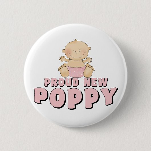 PROUD NEW Poppy Girl Ronde Button 5,7 Cm (Voorkant)