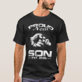Proud New Son Est 2022 Funny Vaderdag T-shirt (Voorkant)